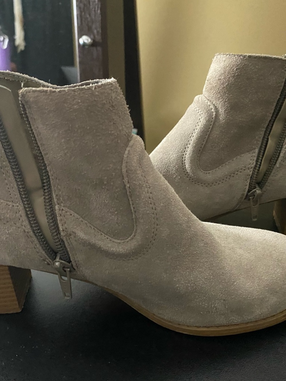 Mossimo Supply Co. Suede Ankle Booties in Taupe